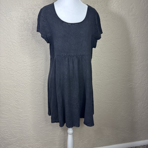 Dreamers Other - Dreamers Mineral Acid Wash Black Babydoll Top Size M Fairy Grunge‎ Whimsigoth